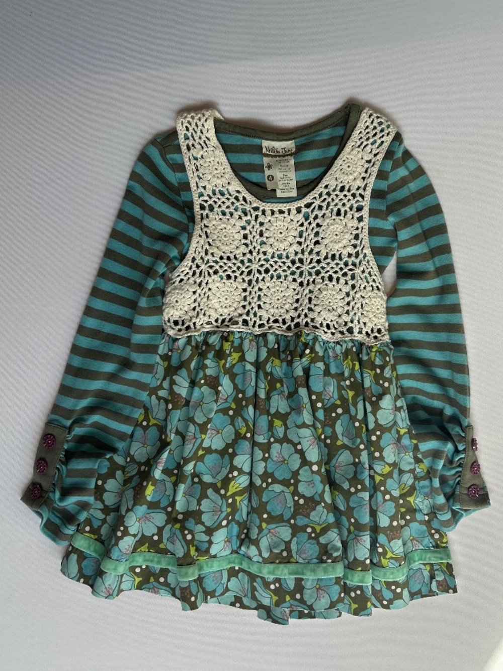 Matilda Jane 2pc Set Dress & Striped Layering Tee Size 4